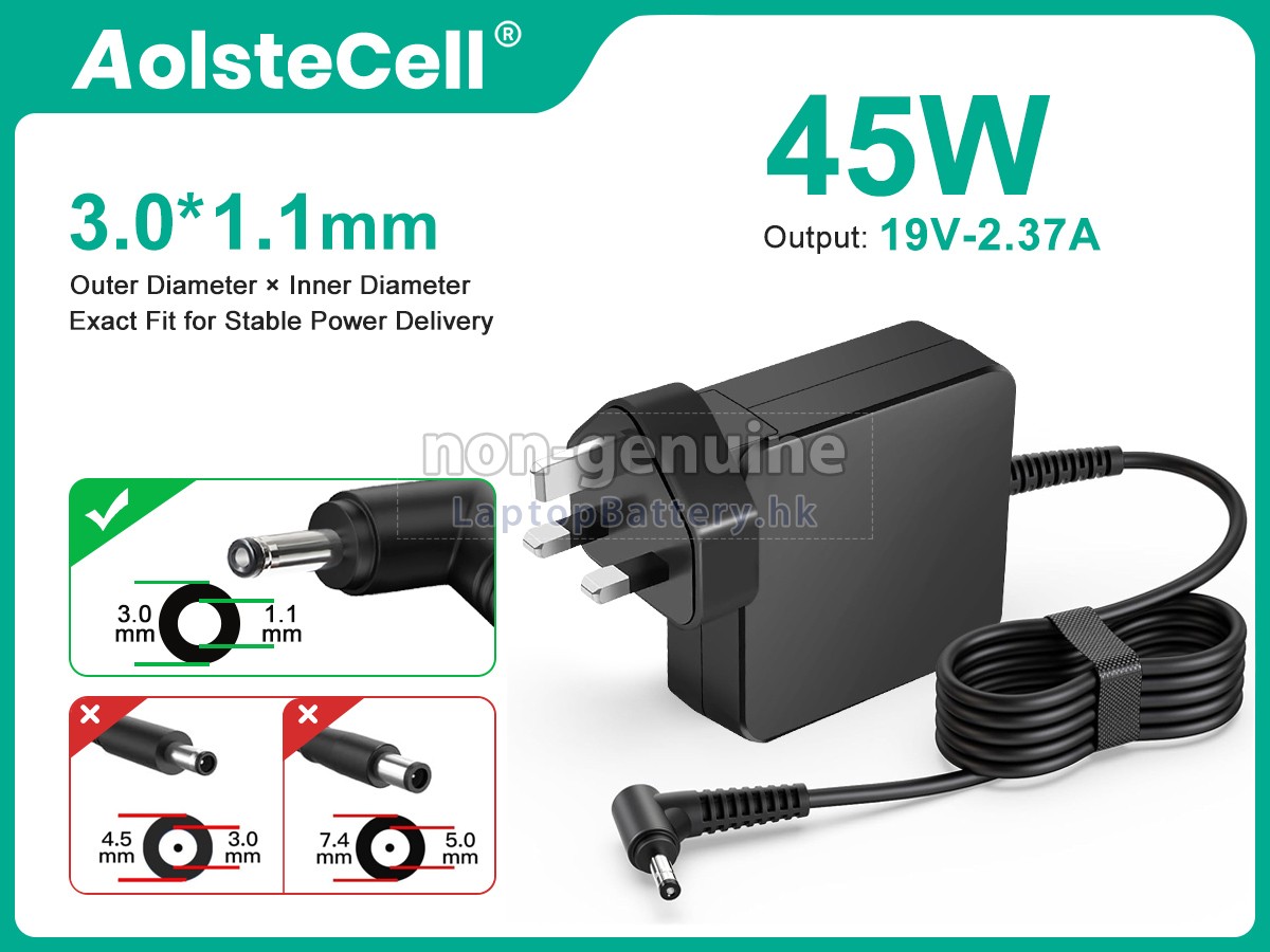 Acer 45W 19V-2.37A 3.0*1.1MM代用適配器