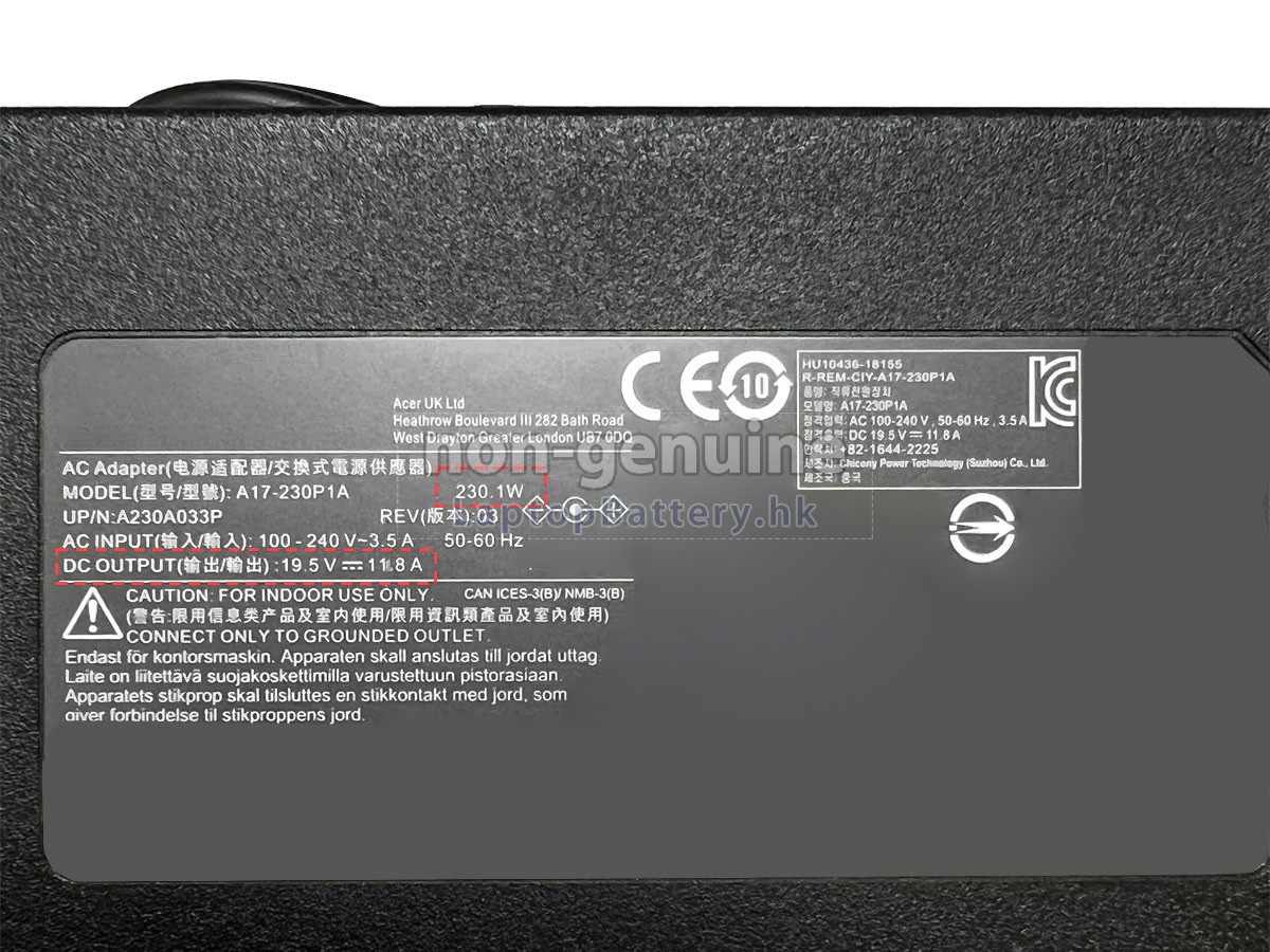 Chicony A230A033P代用適配器