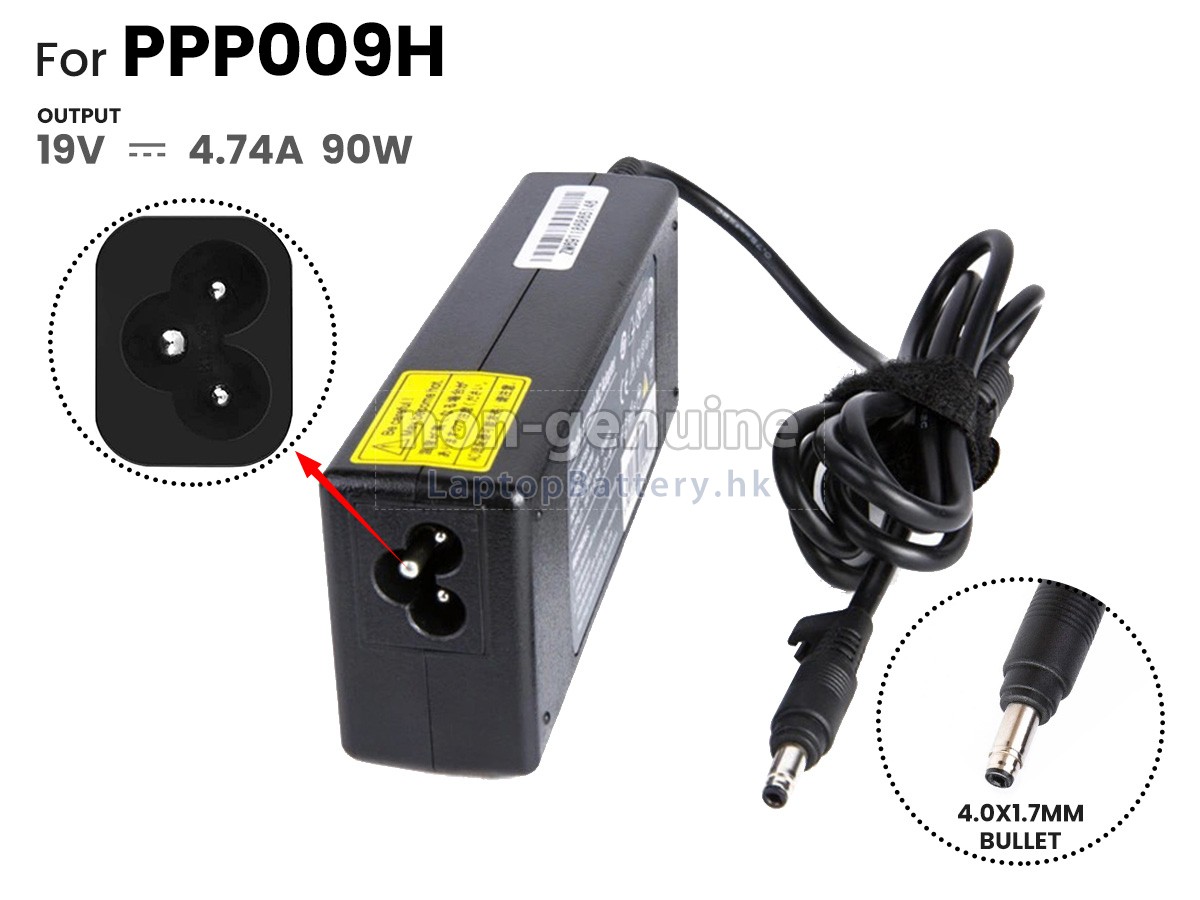 HP 90W 19V-4.74A 100-240V~1.8A 50/60HZ代用適配器