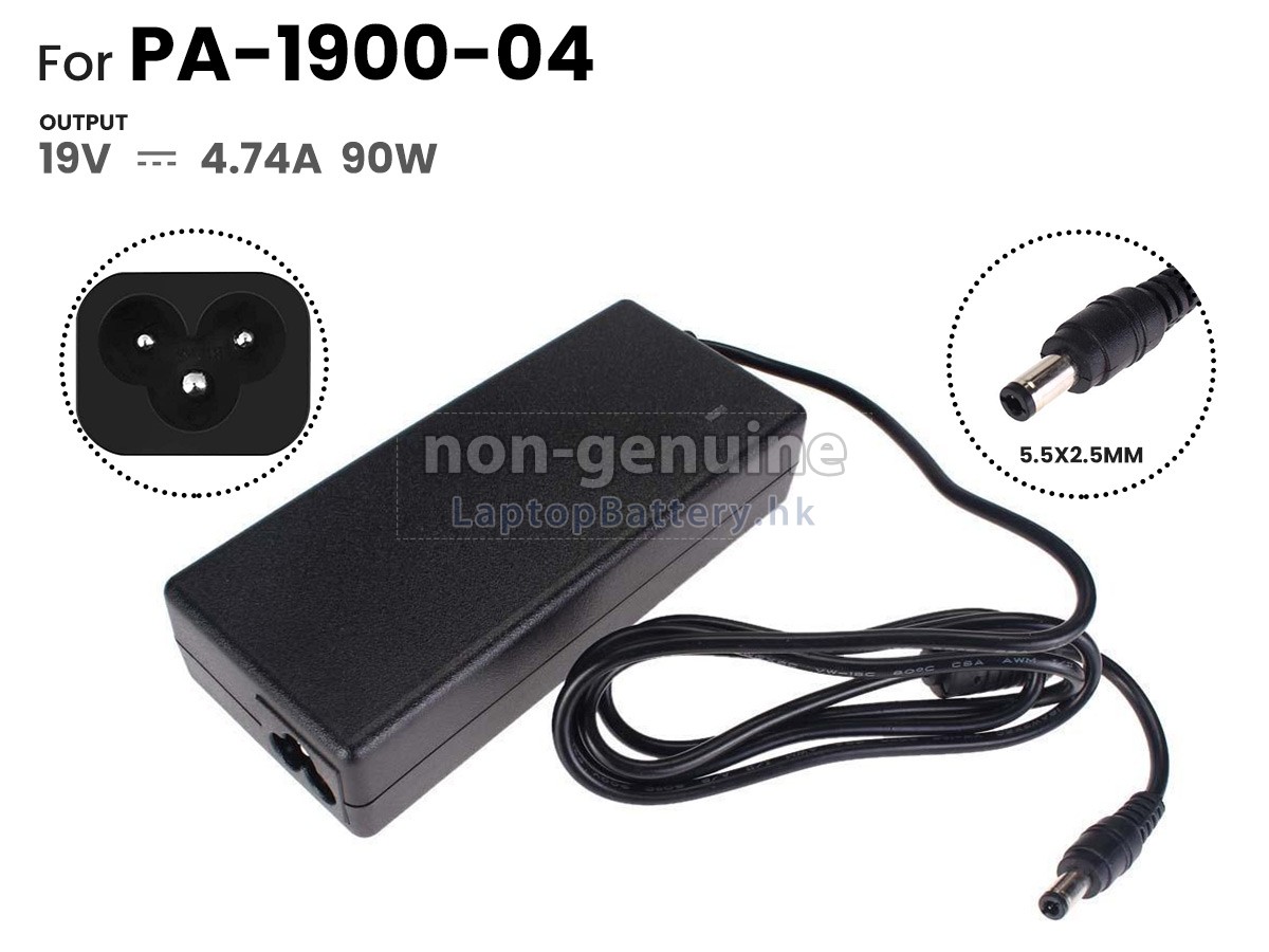 HP 90W 19V-4.74A 100-240V~1.5A 50/60HZ代用適配器