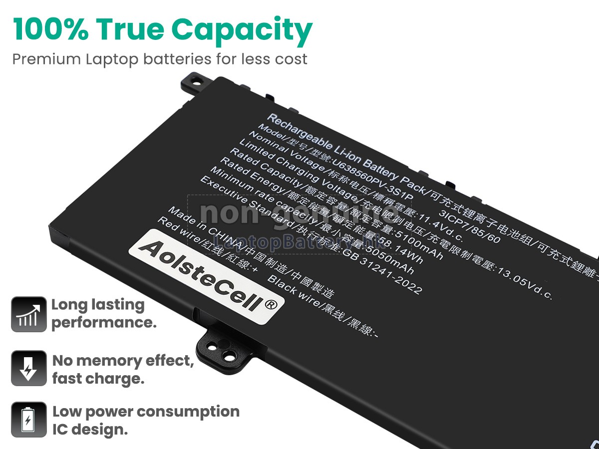 Acer U638560PV-3S1P代用電池