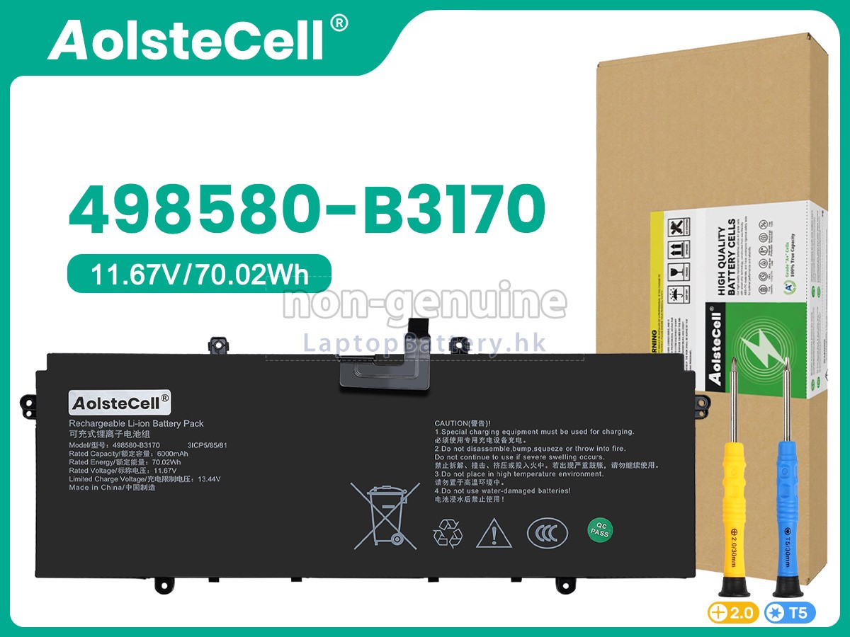 AolsteCell 498580-B3170代用電池