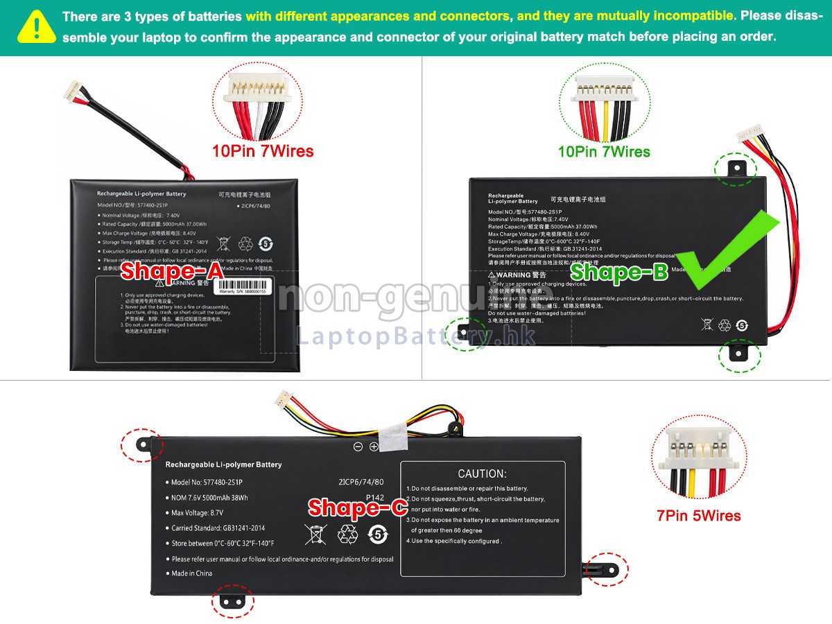 AolsteCell NI10053-577480-2S1P代用電池