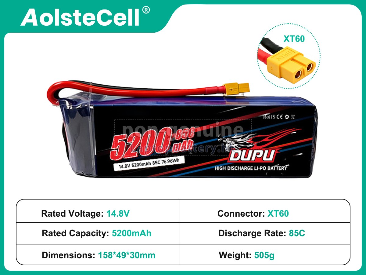 AolsteCell 14.8V 4S 5200MAH 85C XT60代用電池
