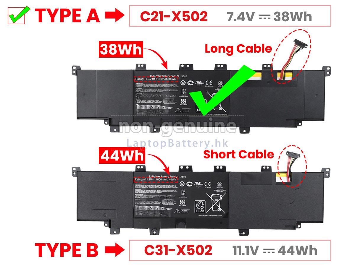 Asus VivoBook S500代用電池