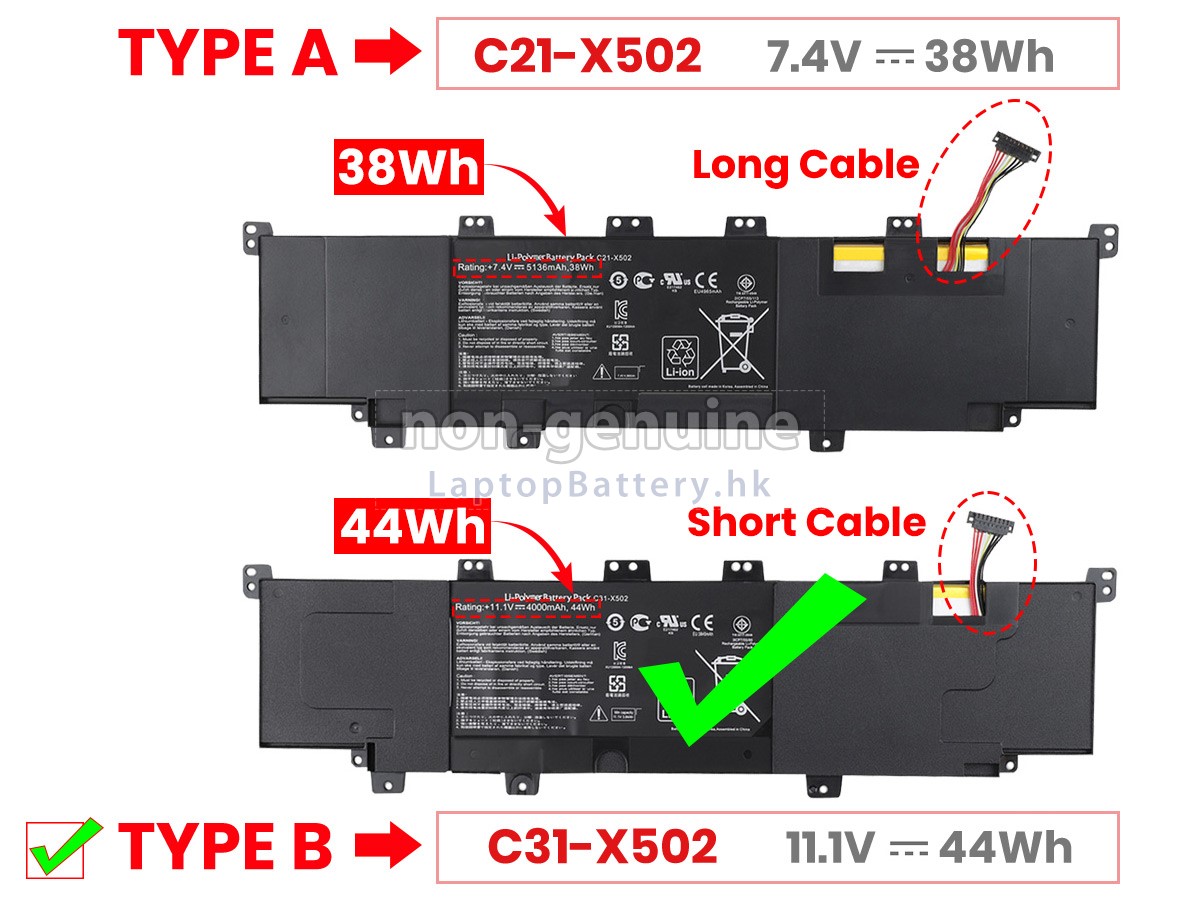Asus VivoBook S500代用電池