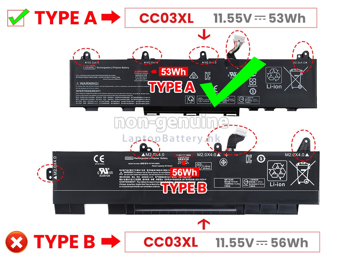 HP CC03XL代用電池