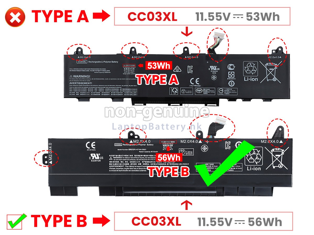 HP CC03XL代用電池