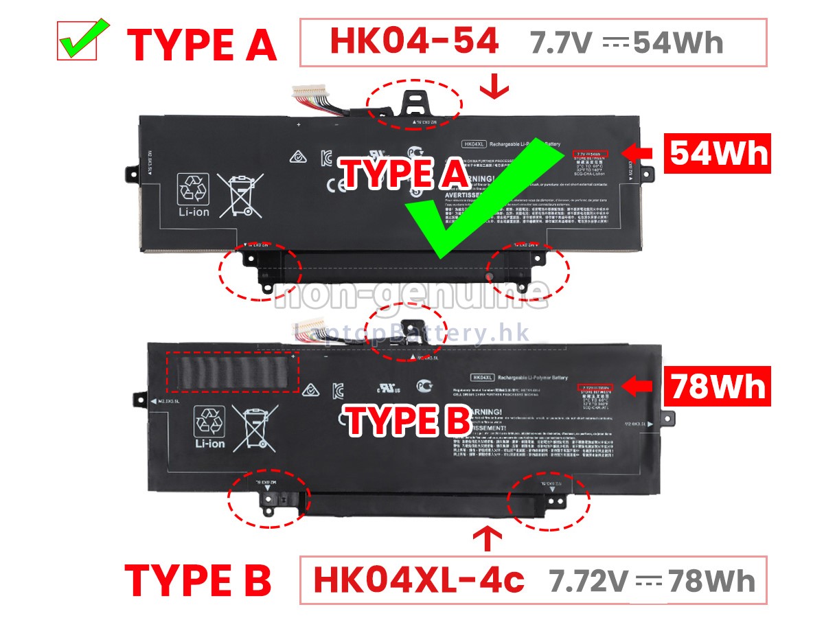 HP HK04078XL代用電池