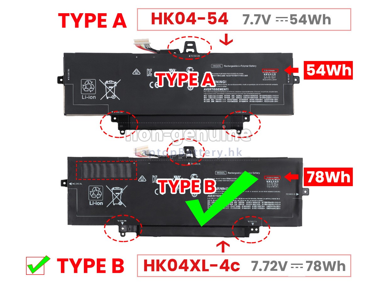 HP HK04078XL代用電池