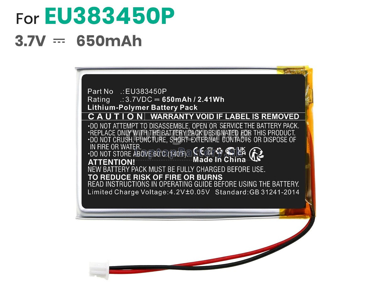 Ingenico EU383450P代用電池
