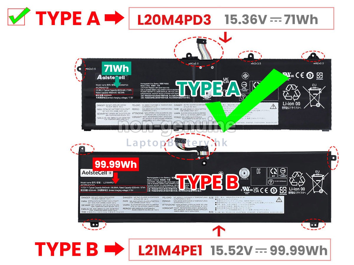 Lenovo LEGION S7 16IAH7-82TF00A5SB代用電池