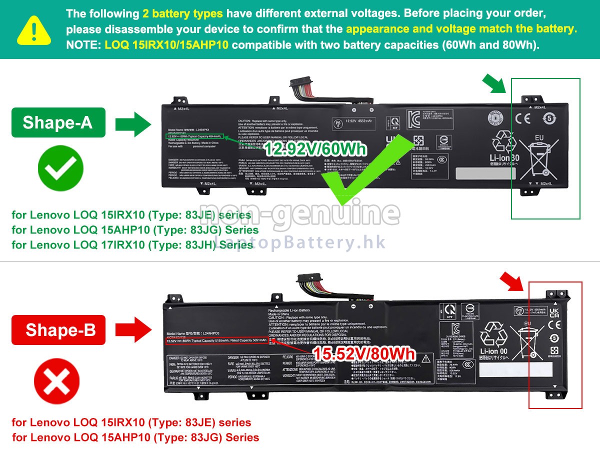 Lenovo LOQ 15AHP10-83JG00A3TR代用電池