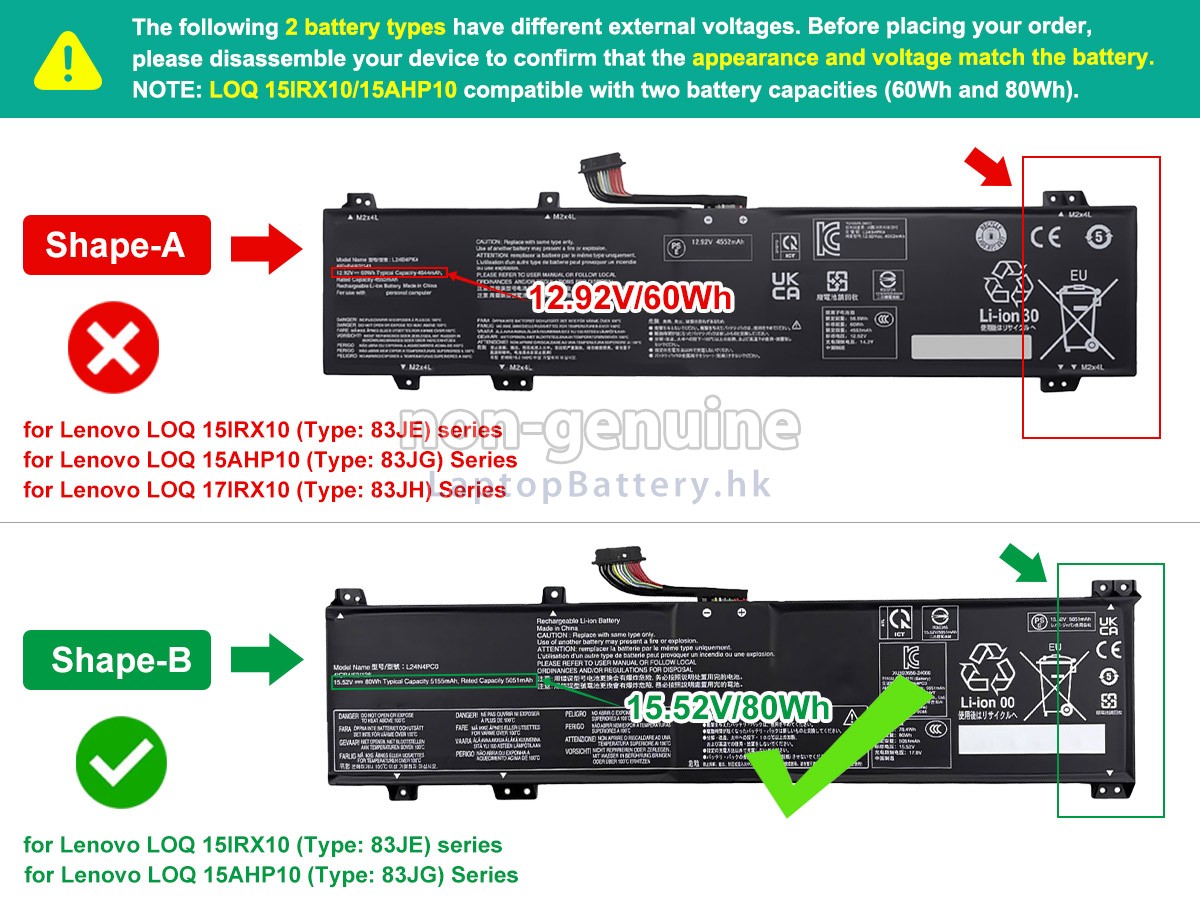 Lenovo LOQ 15AHP10-83JG00A3TR代用電池