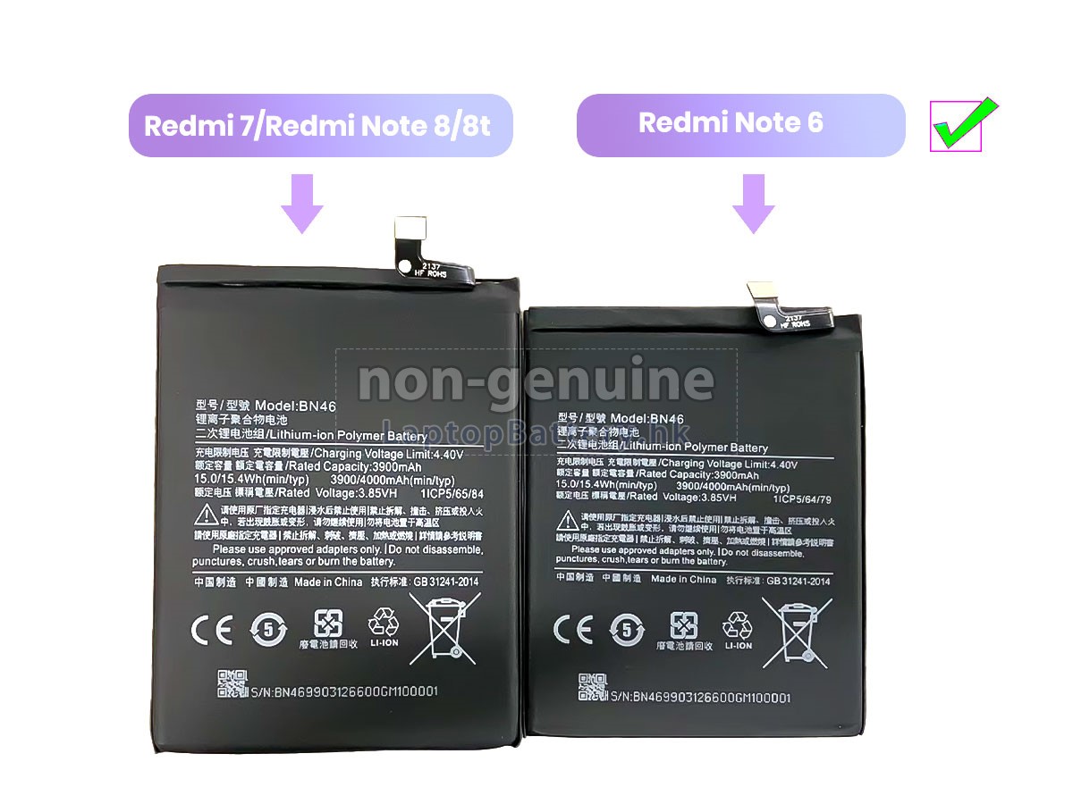 XiaoMi REDMI NOTE 6代用電池